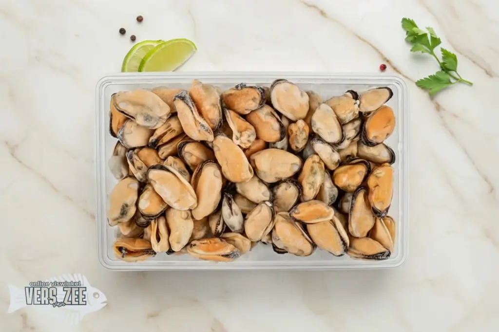 Verse mosselen in een verpakking