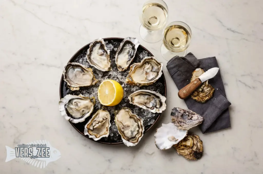 Verse oesters met citroen en wijn