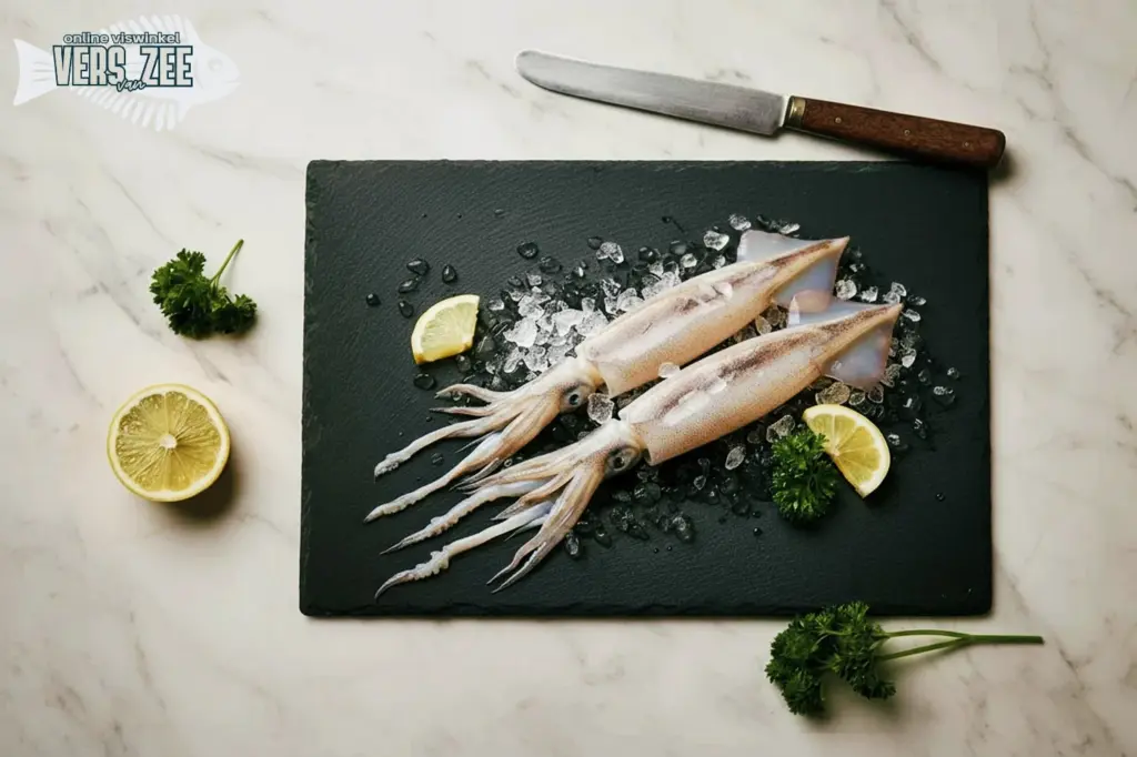 Verse inktvissen met citroen en kruiden